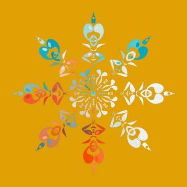 Dairesel süsleme. Fan için şablon. Mat. Osmanlı deseni. Vektör çizim.