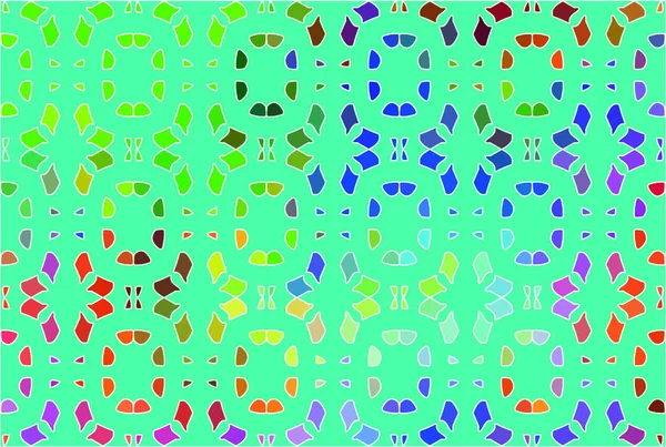 Green Nahtlosen Vektor Hintergrund Mit Komplex Multikoloriertem Floralornament — Stockvektor