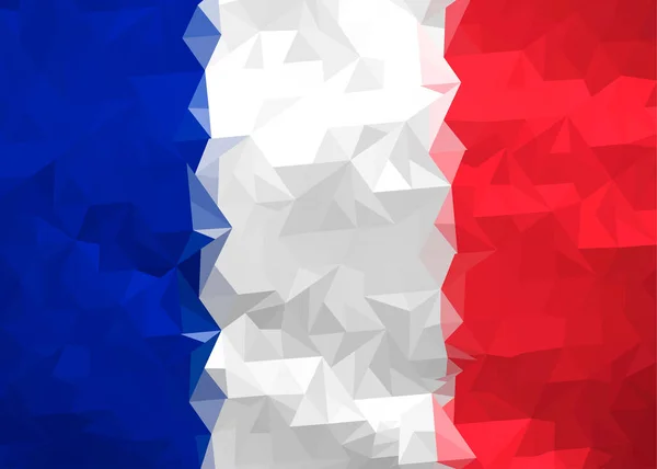 フランスの様式化された旗 赤の垂直色 低ポリスタイル — ストックベクタ