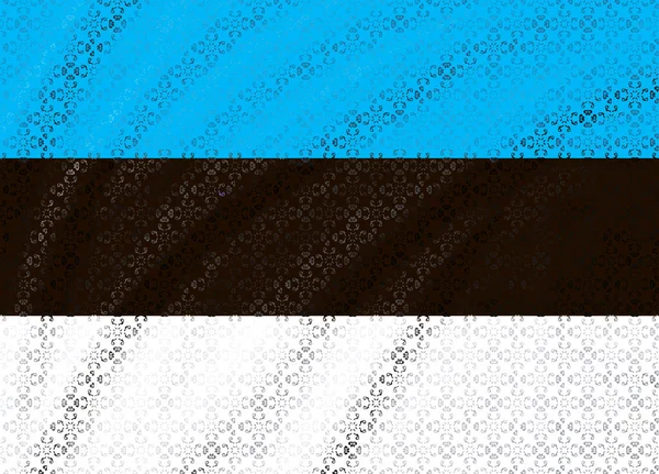 Kwiatowa Mozaika Estońska Flaga Flaga Wektorowa Estonii Ozdobą Kwiatową — Wektor stockowy