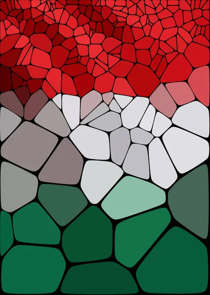ハンガリー 低ポリデザインスタイルで上記のハンガリーの地図 緑の旗の色のベクトルイラスト — ストックベクタ