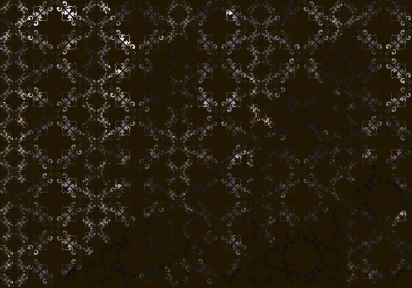 深色米色和黑色扇形华丽元素与民族图案的矢量抽象无缝几何背景 — 图库矢量图片