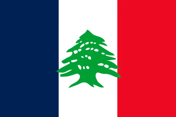 Flaga Francji Libanu — Wektor stockowy