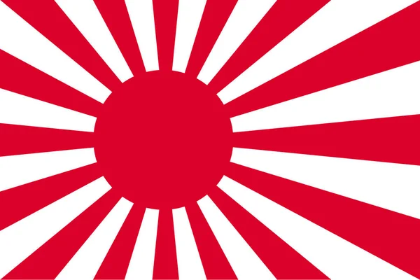 Zászló Legfelső Nézete Tengerészeti Zászlós Japán Japán Nincs Zászlórúd Gép — Stock Vector