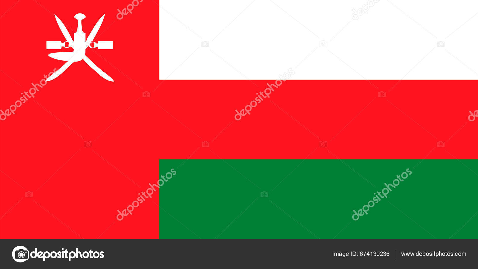 Vector Flag Oman Accurate Dimensions Official Colors Symbol Patriotism