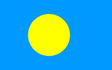 Orijinal renklerde Palau bayrağı