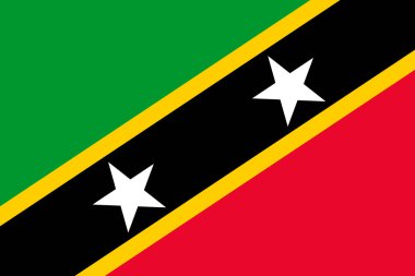Saint Kitts ve Nevis bayrağı - vektör simgesi