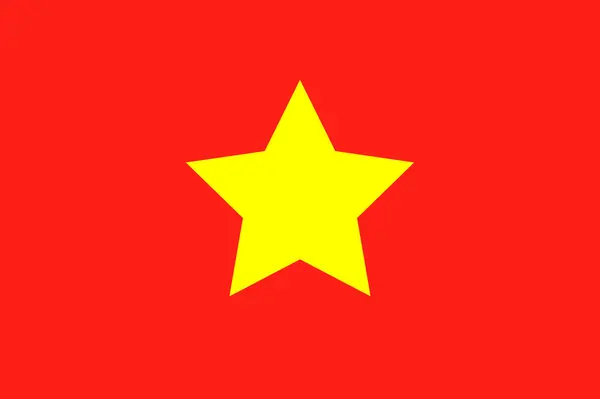 Flaga Wietnamu Wektor Dokładne Wymiary Proporcje Elementów Kolory — Wektor stockowy