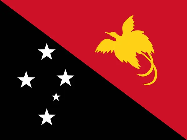 Papua Nya Guineas Flagga Vektor — Stock vektor