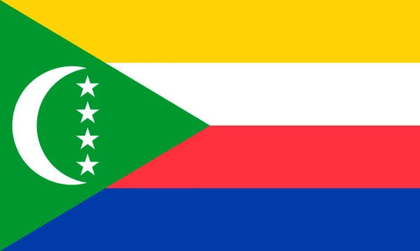 National Flag Union Comoros Original Size Colours Proportions — 图库矢量图片