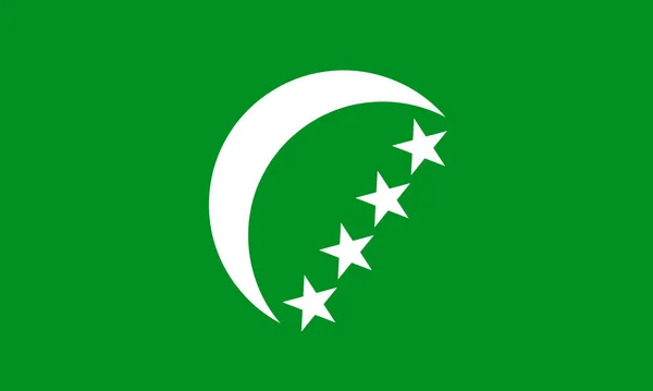Εθνική Σημαία Της Ένωσης Των Κομορών Στο Αρχικό Μέγεθος Χρώματα — Διανυσματικό Αρχείο