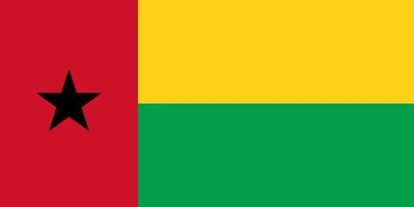 Bandera Vectorial Guinea Bissau Dimensiones Precisas Colores Oficiales Símbolo Del — Vector de stock