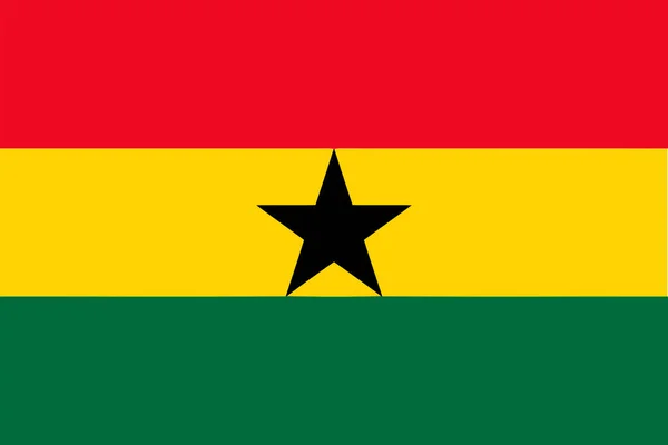Vector Aislado Bandera Ghana Original Simple Colores Oficiales Proporción Correctamente — Vector de stock