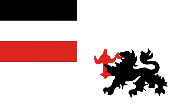 Papua Dan Jerman Mengibarkan Bendera Papua Nugini Dikombinasikan Dengan Jerman - Stok Vektor