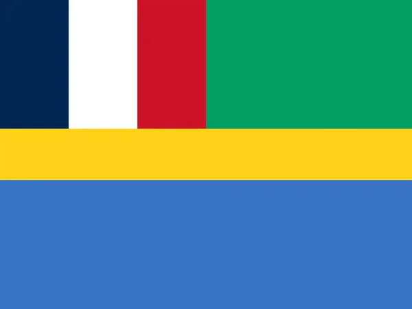 Oryginalna Prosta Flaga Gabonu 1959 1960 Izolowany Wektor Oficjalnych Kolorach — Wektor stockowy