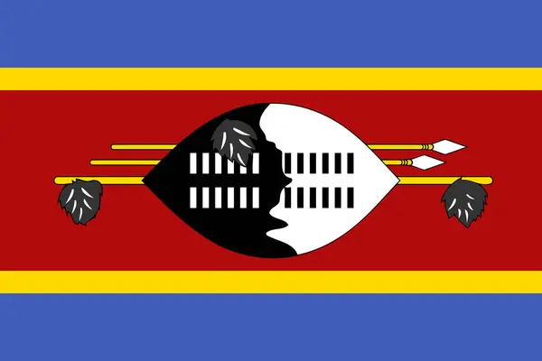 Bandera Nacional Eswatini Bandera Oficial Swazilandia Colores Precisos Color Verdadero — Vector de stock