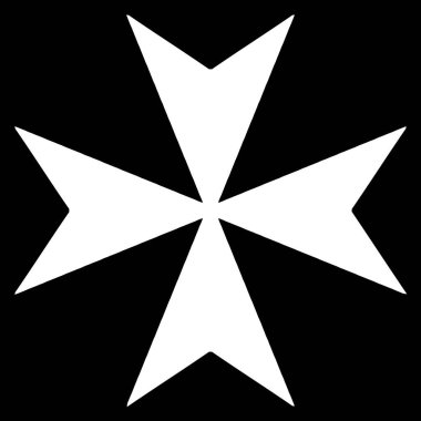 Beyaz arka planda Ortaçağ Hastahane Düzeninin Çapraz.