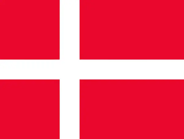 Bandiera Nazionale Della Danimarca — Vettoriale Stock