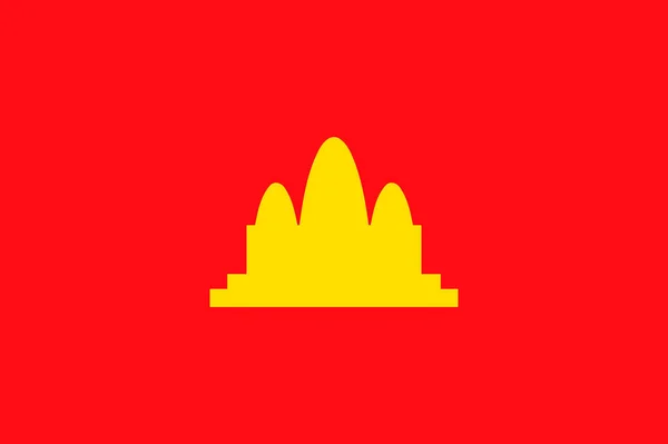Jigsaw Puzzel Van Democratische Kampuchea Vlag Verwijst Naar Cambodja Tussen — Stockvector