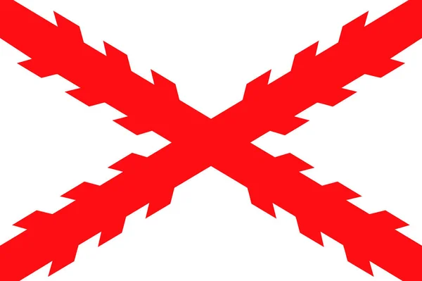 Vector Illustration Cross Burgundy Flag 배경에 고립되어 부르고뉴의 코드와 Eps10 — 스톡 벡터