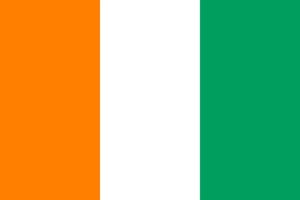 Vector Aislado Bandera Costa Marfil Original Simple Colores Oficiales Proporción — Archivo Imágenes Vectoriales