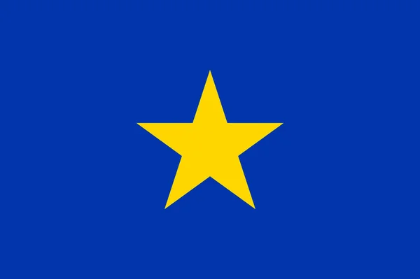 Μεταξωτή Κυματιστή Σημαία Της Ελεύθερης Πολιτείας Του Κονγκό Μετάξι Σατέν — Διανυσματικό Αρχείο
