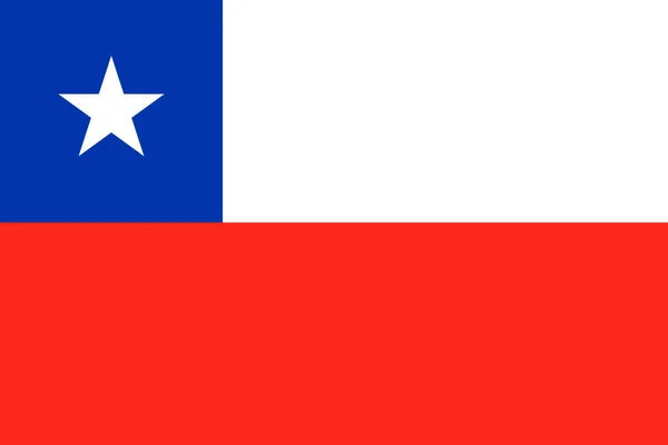 Bandiera Del Cile Vettore Dimensioni Proporzioni Colori Precisi Degli Elementi — Vettoriale Stock