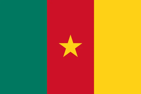 Bandera Nacional Camerún Bandera Camerún Con Ilustración Vectorial Calidad Bandera — Vector de stock