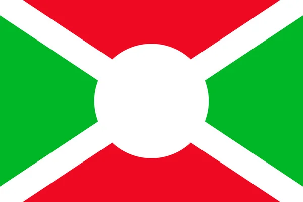 Originální Jednoduchý Burundi Vlajka Izolovaný Vektor Oficiálních Barvách Poměrné — Stockový vektor