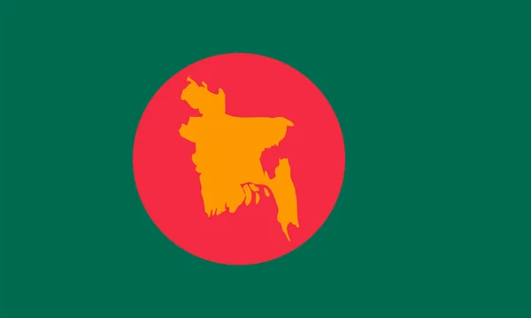 Bangladesh Nationale Zijde Vlag Pictogram — Stockvector