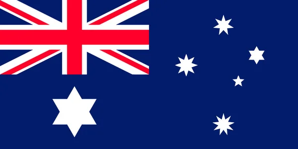 Australien Flaggenvektorgrafik Illustration Einer Rechteckigen Australischen Flagge Australische Flagge Ist — Stockvektor