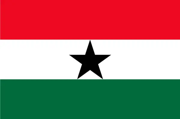 Bandera Ghana Icono Bandera Color Estándar Tamaño Estándar Una Bandera — Vector de stock