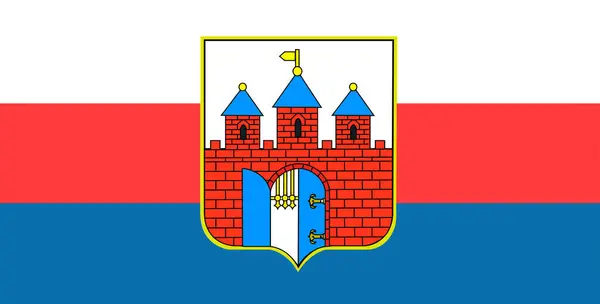 Ilustrasi Vektor Bendera Resmi Dari Ibukota Regional Polandia Bydgoszcz Polandia - Stok Vektor