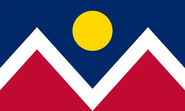 Прапор Денвера Штат Колорадо Точні Розміри Пропорції Елементів Кольори Оригінальний — стоковий вектор