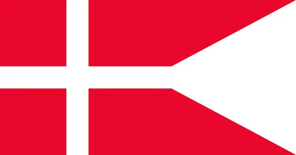 Deense Vlag Geïsoleerd Officiële Kleuren Embed Kaarten Zoals Originele — Stockvector
