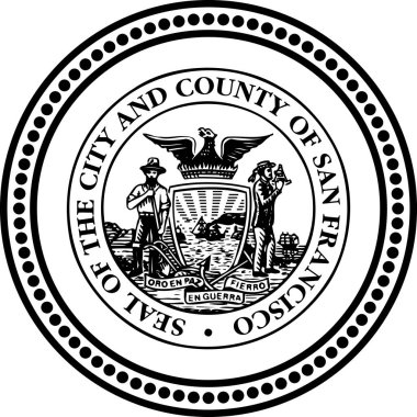 San Francisco California ABD Logosu Simge Tasarımı Skyline City.