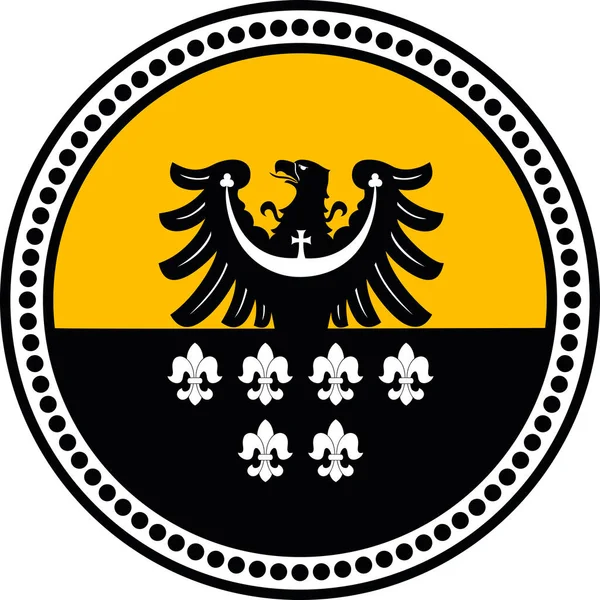 Escudo Armas Del Condado Tshebnytsia Círculo Icono Redondo Para Redes — Archivo Imágenes Vectoriales