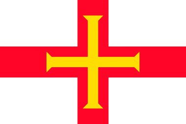 Guernsey bayrağı. Vektör çizim.