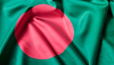 Bangladeş 'in bayrağını dalgalandırın. Bangladeş 'in bayrak sembolleri.