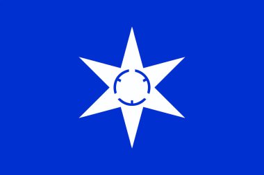 Mito bayrağı, Ibaraki, Japonya. Mito 'nun gerçekçi sallanan bayrağı, Ibaraki vektör arkaplanı.