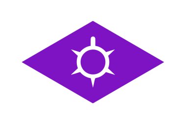 Kofu bayrağı, Yamanashi Bölgesi, Japonya. Kofu vektör arkaplanının gerçekçi dalgalanan bayrağı.