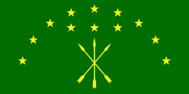Flag of Adygea - Vector illustration.