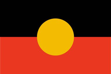 Bir vektör olarak Avustralya Aborjinlerinin bayrağı.