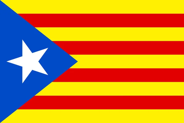 Estelada blava bayrağının üst görüntüsü, bayrak direği yok. Uçak tasarımı, tasarım. Bayrak arkaplanı.