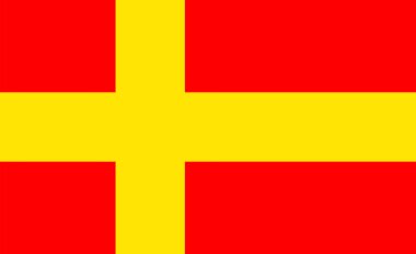 İsveççe konuşan Finlilerin bayrağına en iyi bakış açısı, Finlandiya. Finli vatansever ve seyahat konsepti. Uçak düzeni, tasarım