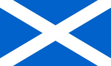 İskoçya bayrağı. Saint Andrew's çapraz. Vektör. Doğru boyutları, öğe oranlarını ve renkler.