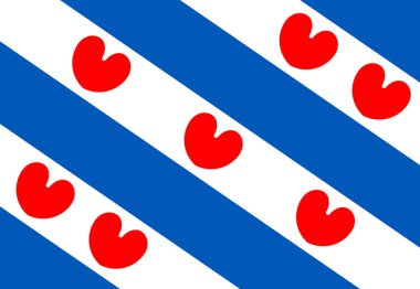 Friesland vektörünün bayrağını damgala - düzenlenebilir bayraklar ve haritalar