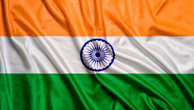 Hindistan bayrağı sallanıyor ve beyaz bir arka plan bırakıyor. 3B Hazırlama