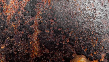 Paslı kıvrımlı demir dokusu arka planı. Soyut grunge paslı metal doku arkaplanı.