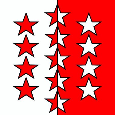 İsviçre Valais Kantonu bayrağı. Vektör illüstrasyonu.